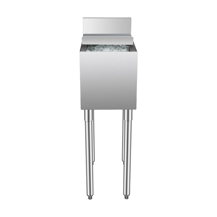 VEVOR Commercial Ice Bin 28 L Underbar Ice Bin with Sliding Lid Bottle Holders