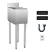 VEVOR Commercial Ice Bin 28 L Underbar Ice Bin with Sliding Lid Bottle Holders
