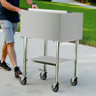 VEVOR Commercial Ice Bin 61.6 L Ice Chest on Wheels with Bottom Storage Tray