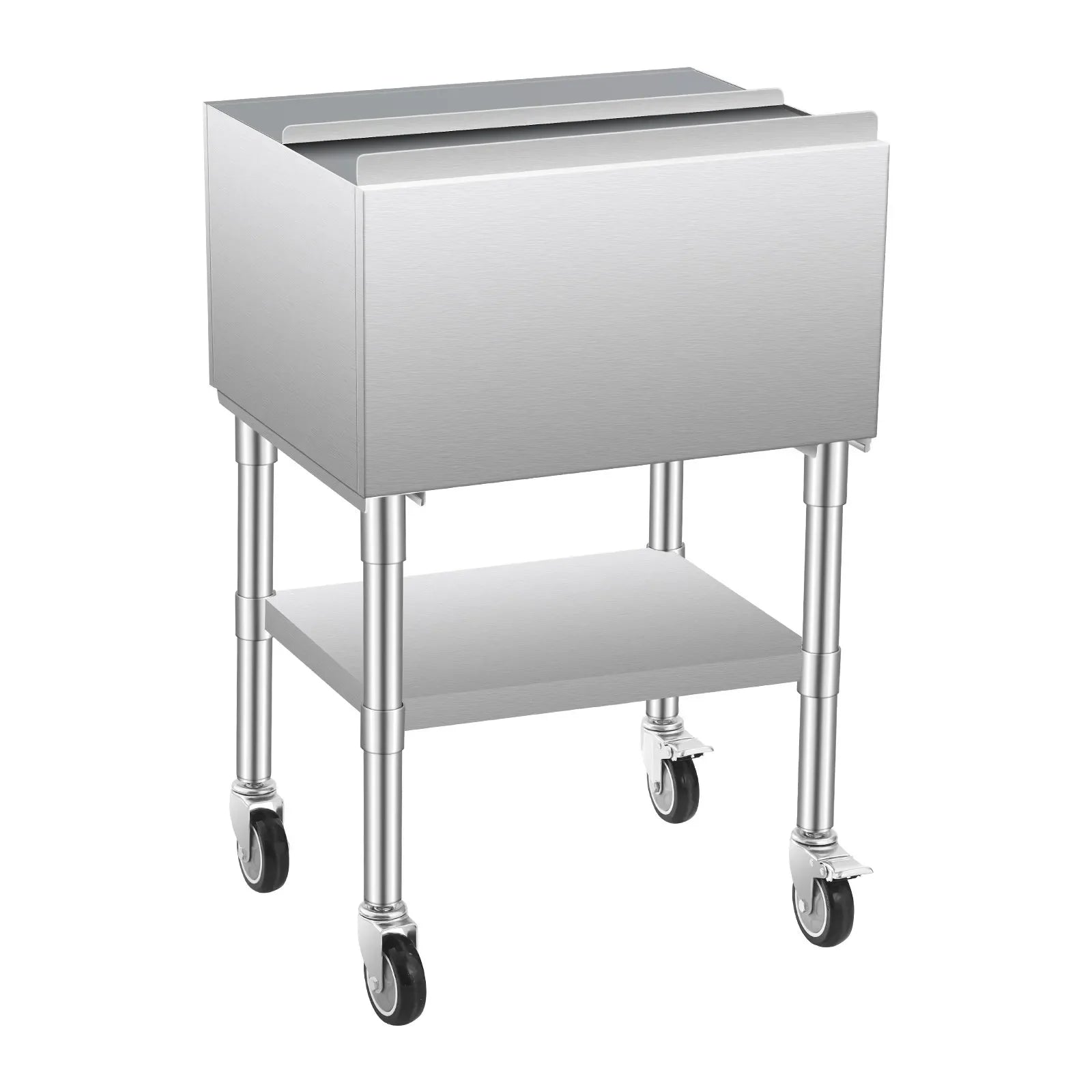 VEVOR Commercial Ice Bin 61.6 L Ice Chest on Wheels with Bottom Storage Tray