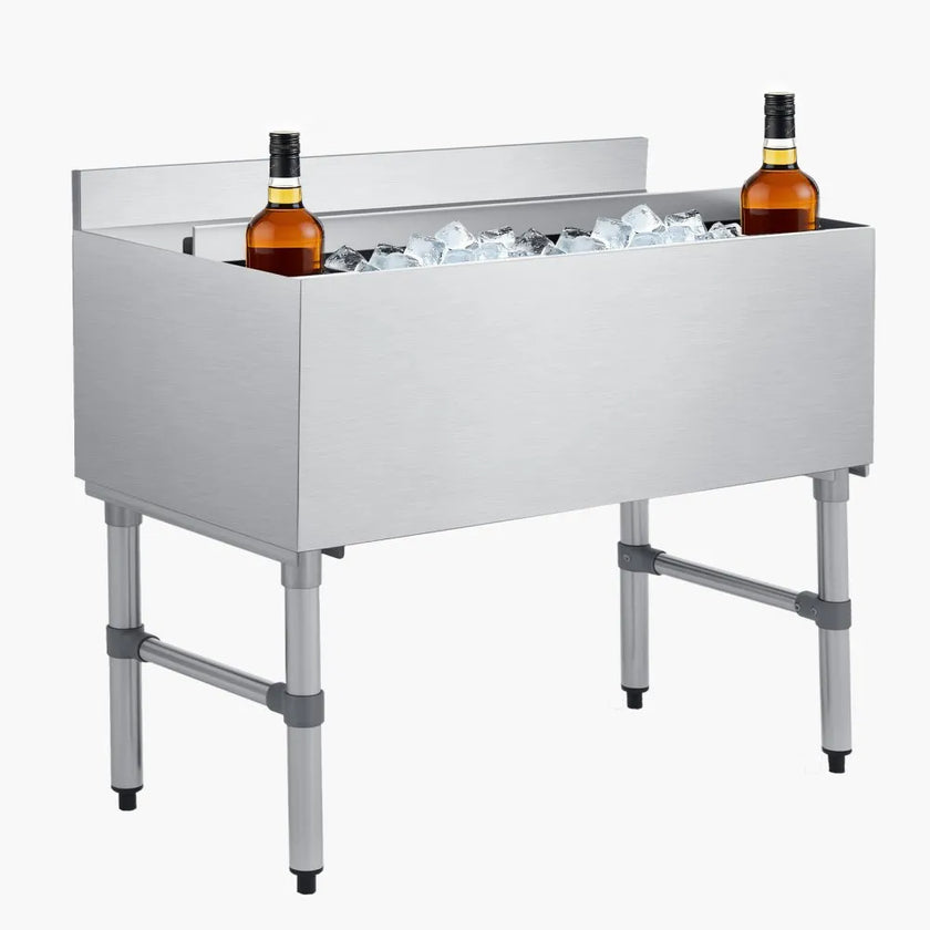 Commercial Ice Bin – 100.7 Qt Stainless Steel Underbar Ice Chest with Sliding Lid – NSF Certified