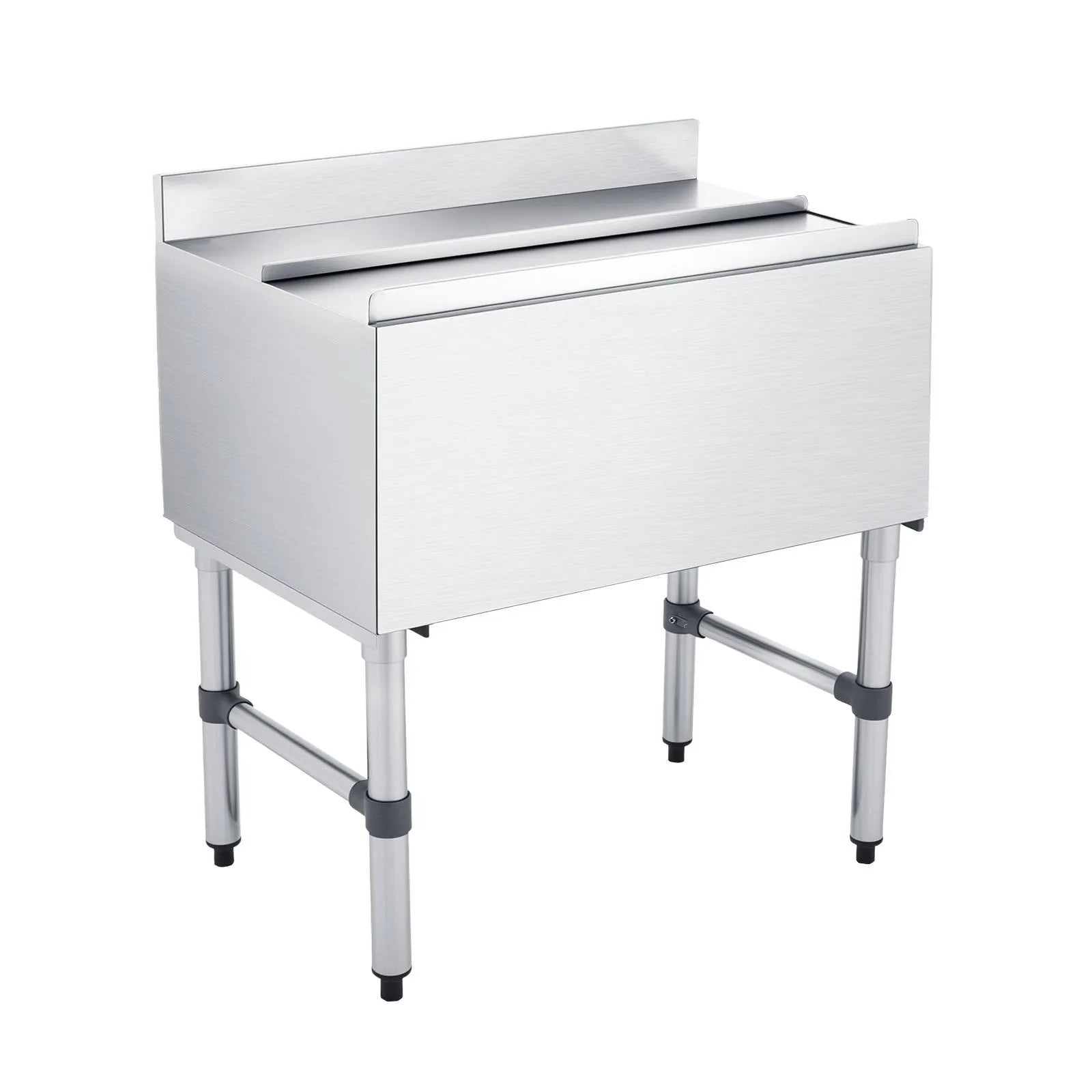 Commercial Ice Bin – 100.7 Qt Stainless Steel Underbar Ice Chest with Sliding Lid – NSF Certified