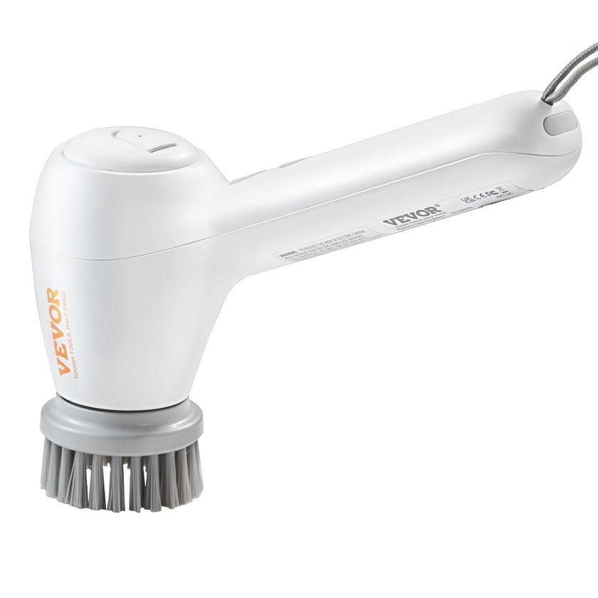 VEVOR Electric Spin Scrubber, Cordless Electric Cleaning Brush with Auto Detergent Dispenser & 2 Adjustable Speeds, Portable Power Shower Scrubber with 5 Replaceable Brush Heads for Bathroom, Tub