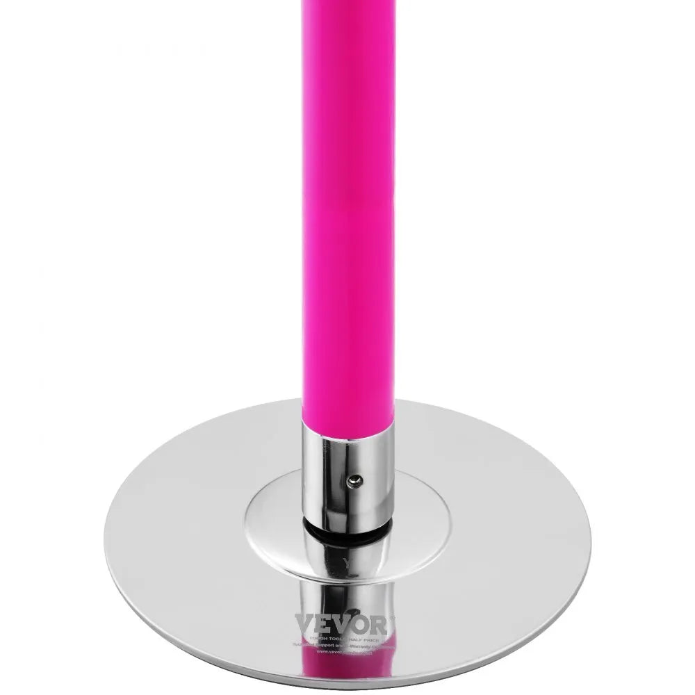 VEVOR Professional Dancing Pole, Spinning Static Dancing Pole Kit, Portable Removable Pole, 40mm Heavy-Duty Stainless Steel Pole, Height Adjustable Fitness Pole, for Exercise Home Club Gym, Pink