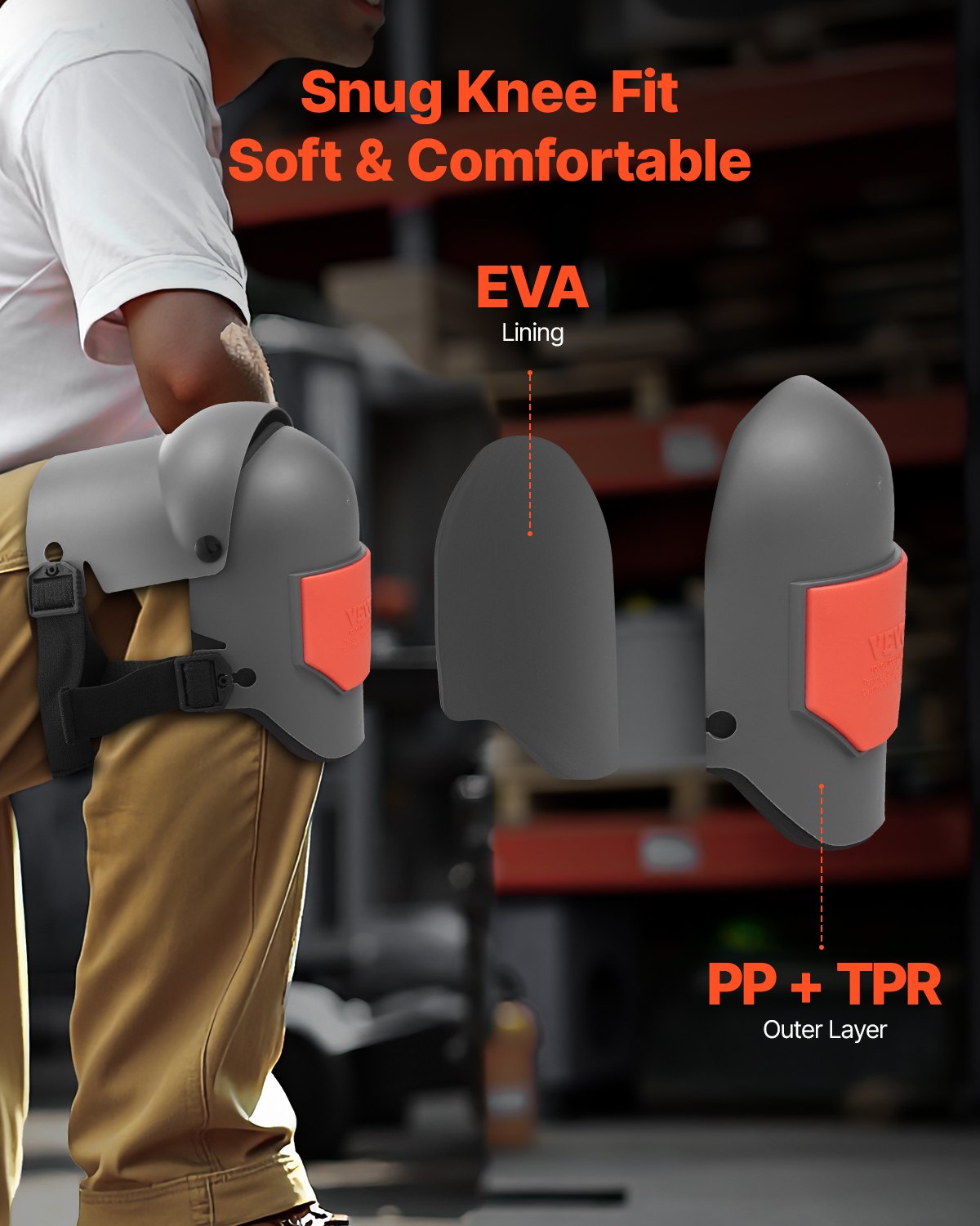 VEVOR Knee Pads for Work Extra Thick for Construction Flooring Cleaning Roofing