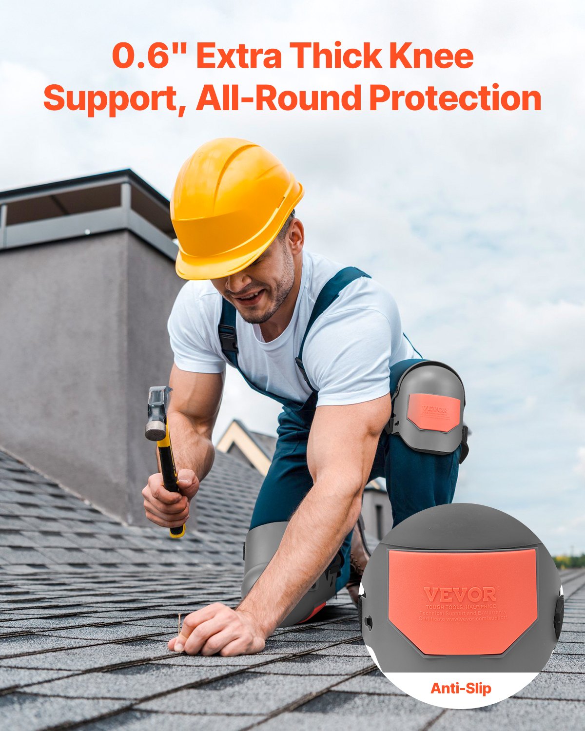 VEVOR Knee Pads for Work Extra Thick for Construction Flooring Cleaning Roofing