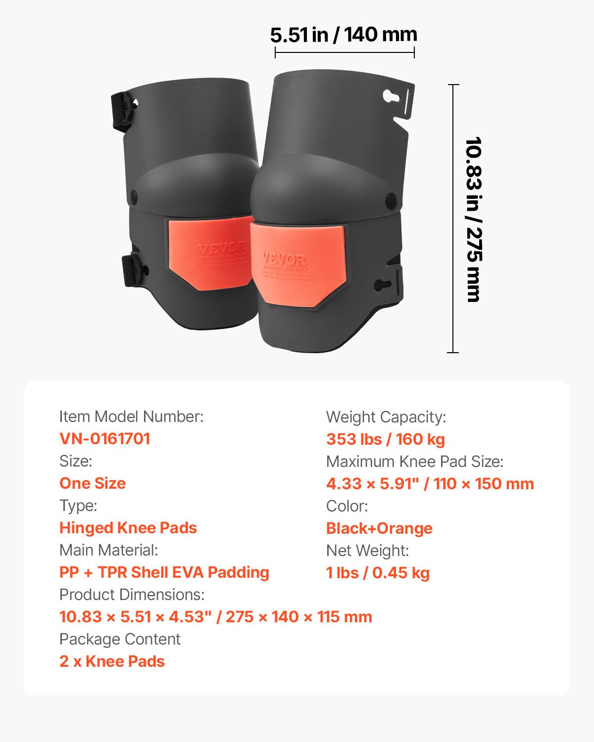 VEVOR Knee Pads for Work Extra Thick for Construction Flooring Roofing Cleaning