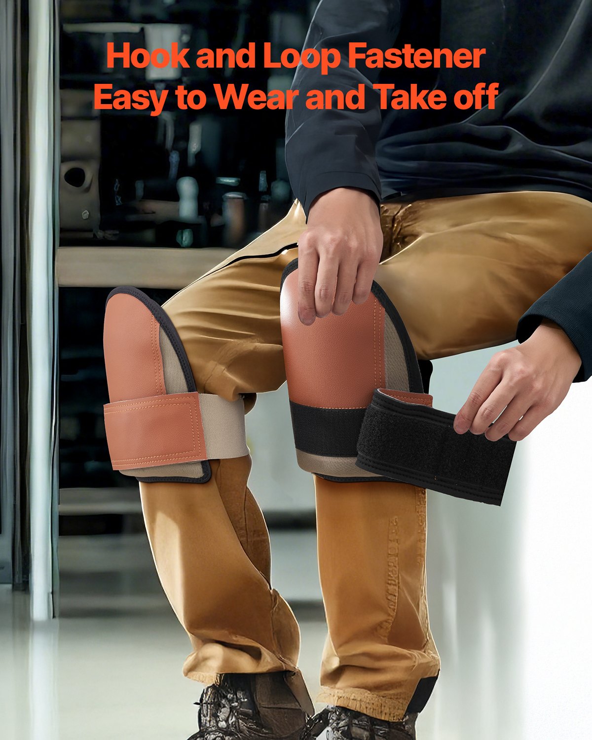 VEVOR Knee Pads for Work Durable Leather Construction Pads Washable Extra Thick