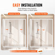 VEVOR Semi-frameless Double Sliding Shower Door SGCC Tempered Glass 1/4