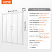 VEVOR Semi-frameless Double Sliding Shower Door SGCC Tempered Glass 1/4