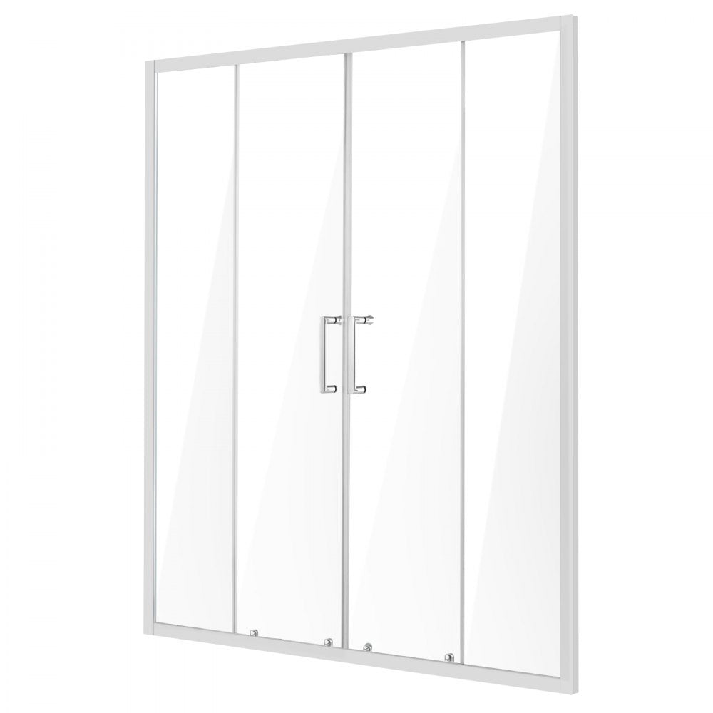VEVOR Semi-frameless Double Sliding Shower Door SGCC Tempered Glass 1/4