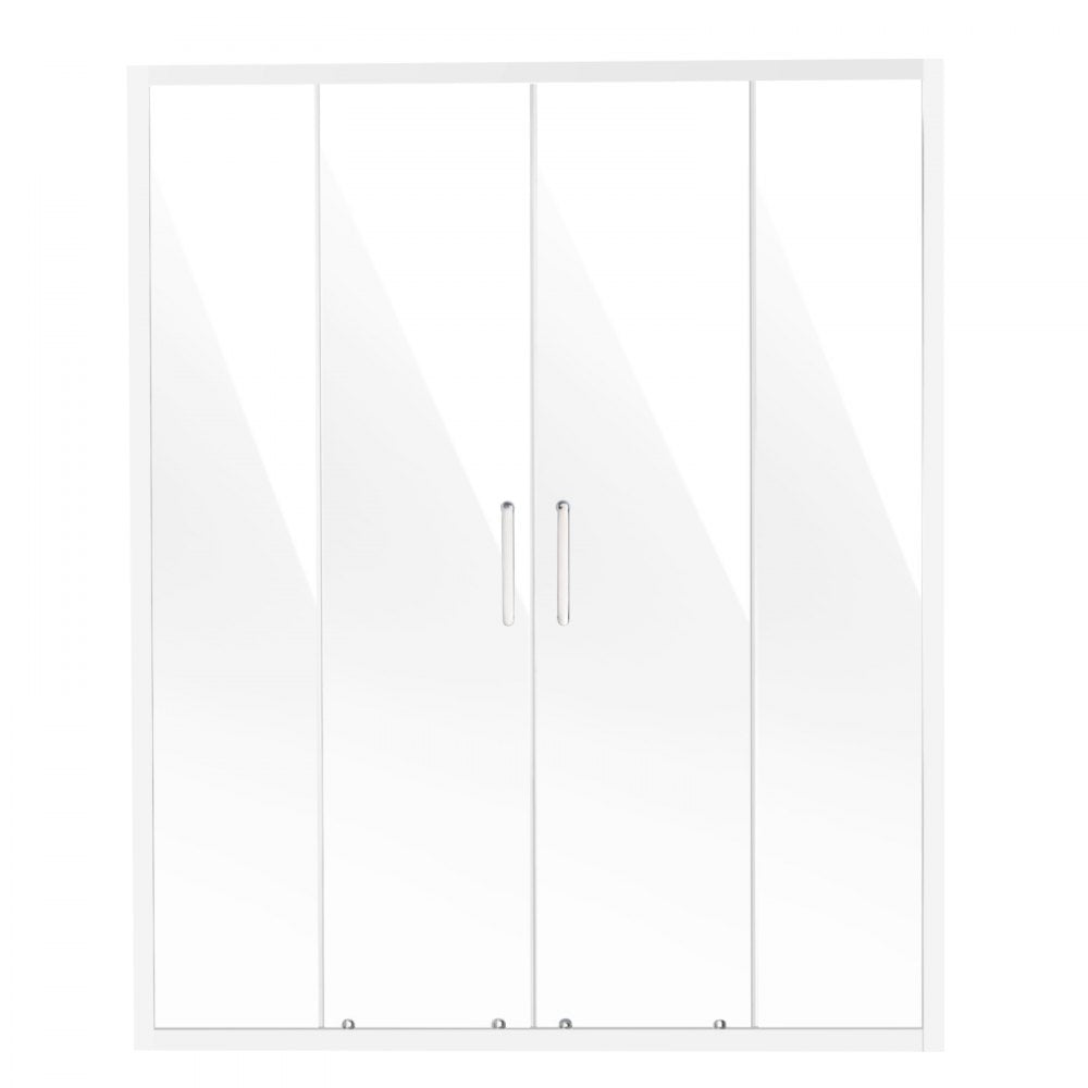 VEVOR Semi-frameless Double Sliding Shower Door SGCC Tempered Glass 1/4