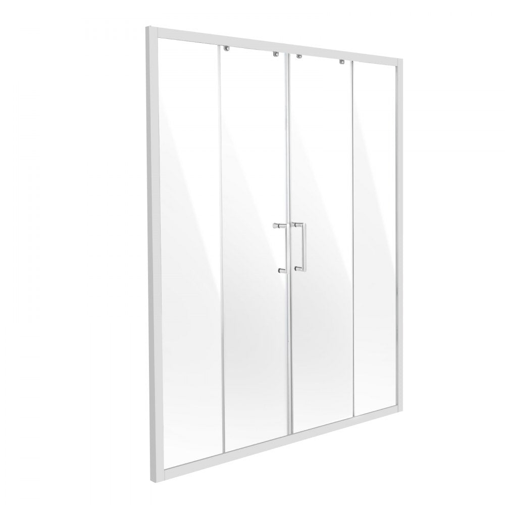 VEVOR Semi-frameless Double Sliding Shower Door SGCC Tempered Glass 1/4