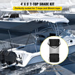 VEVOR T-Top Sun Shade Kit 4\' x 5\', UV-Proof 600D Polyester T-top Extension Kit with Rustproof Steel Telescopic Poles, Waterproof T-Top Shade Kit, Easy to Assemble for T-Tops ? Bimini Top