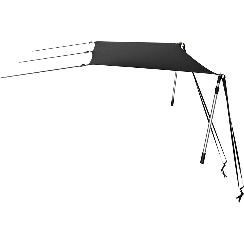 VEVOR T-Top Sun Shade Kit 4\' x 5\', UV-Proof 600D Polyester T-top Extension Kit with Rustproof Steel Telescopic Poles, Waterproof T-Top Shade Kit, Easy to Assemble for T-Tops ? Bimini Top