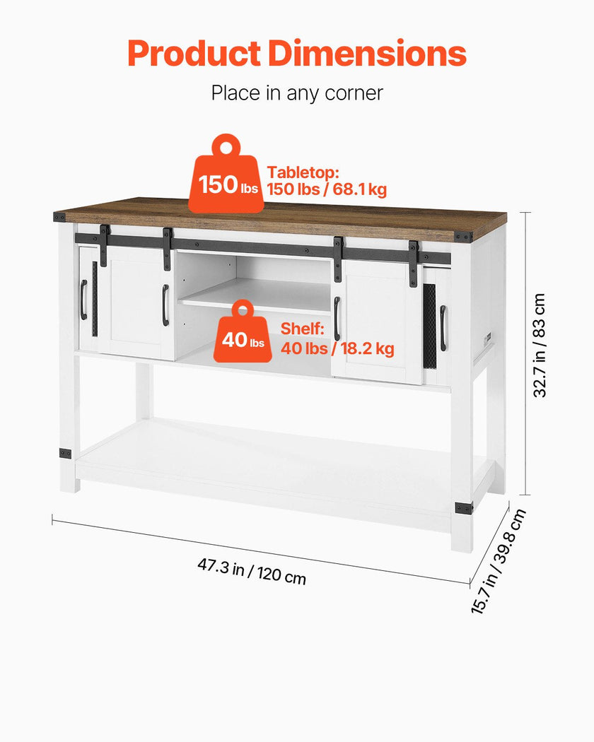 VEVOR Coffee Bar Cabinet 4-Tier Coffee Bar Table with Barn Doors for Living Room
