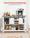 VEVOR Coffee Bar Cabinet 4-Tier Coffee Bar Table with Barn Doors for Living Room
