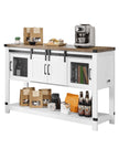 VEVOR Coffee Bar Cabinet 4-Tier Coffee Bar Table with Barn Doors for Living Room