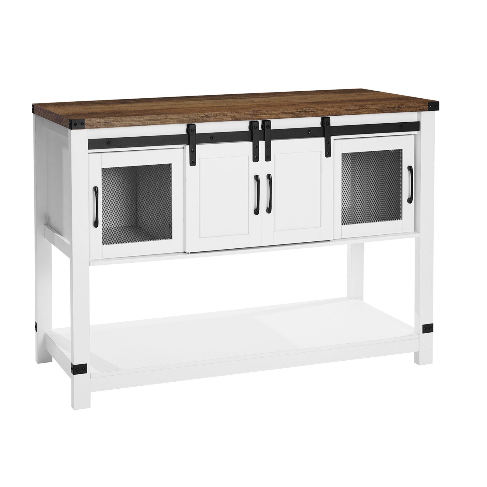 VEVOR Coffee Bar Cabinet 4-Tier Coffee Bar Table with Barn Doors for Living Room