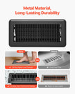 VEVOR Floor Registers 4 x 10 Inch 12-Pack Iron Floor Vents for HVAC Vents Black