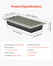 VEVOR Floor Registers 4x10 Inch 2-Pack Iron Floor Vents for HVAC Nickel-Plated