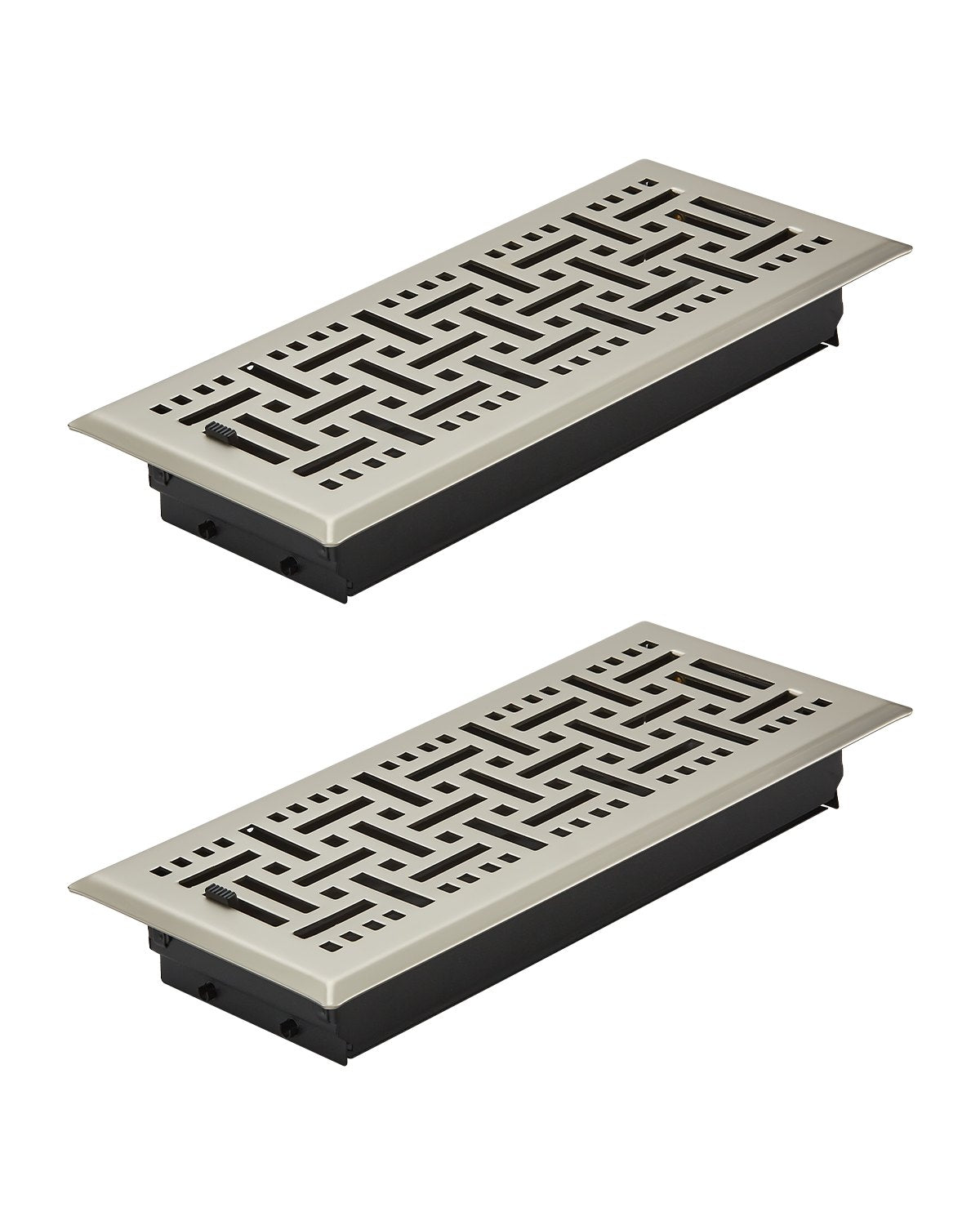 VEVOR Floor Registers 4x10 Inch 2-Pack Iron Floor Vents for HVAC Nickel-Plated