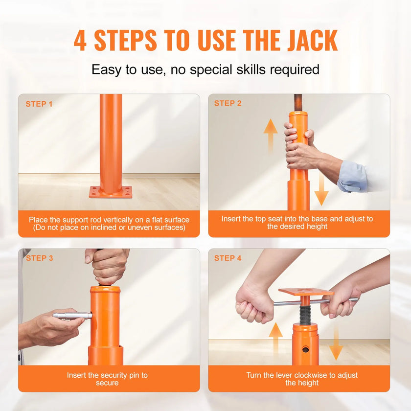 VEVOR Adjustable Floor Jack Post House Floor Leveling Lift 54