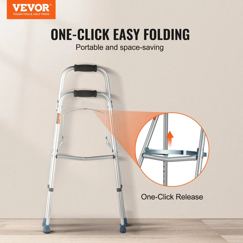 VEVOR Folding Hemi Walker One Arm Mobility Walker for Senior & Adjustable Height