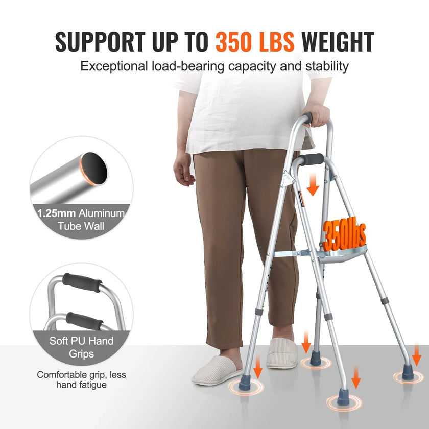 VEVOR Folding Hemi Walker One Arm Mobility Walker for Senior & Adjustable Height