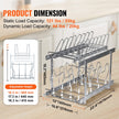VEVOR Pan and Pot Rack, 2-Tier Expandable Pull Out Under Cabinet Organizer, Cookie Sheet Baking Pans Tray Racks, Adjustable Wire Dividers, Steel Lid Holder for Kitchen Cabinet & Pantry Storage, 12