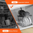 VEVOR Pan and Pot Rack, 2-Tier Expandable Pull Out Under Cabinet Organizer, Cookie Sheet Baking Pans Tray Racks, Adjustable Wire Dividers, Steel Lid Holder for Kitchen Cabinet & Pantry Storage, 12