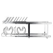 VEVOR Pan and Pot Rack, 2-Tier Expandable Pull Out Under Cabinet Organizer, Cookie Sheet Baking Pans Tray Racks, Adjustable Wire Dividers, Steel Lid Holder for Kitchen Cabinet & Pantry Storage, 12