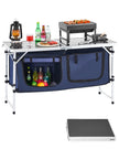 VEVOR Camping Kitchen Table Folding Portable Cook Station 3 Adjustable Heights