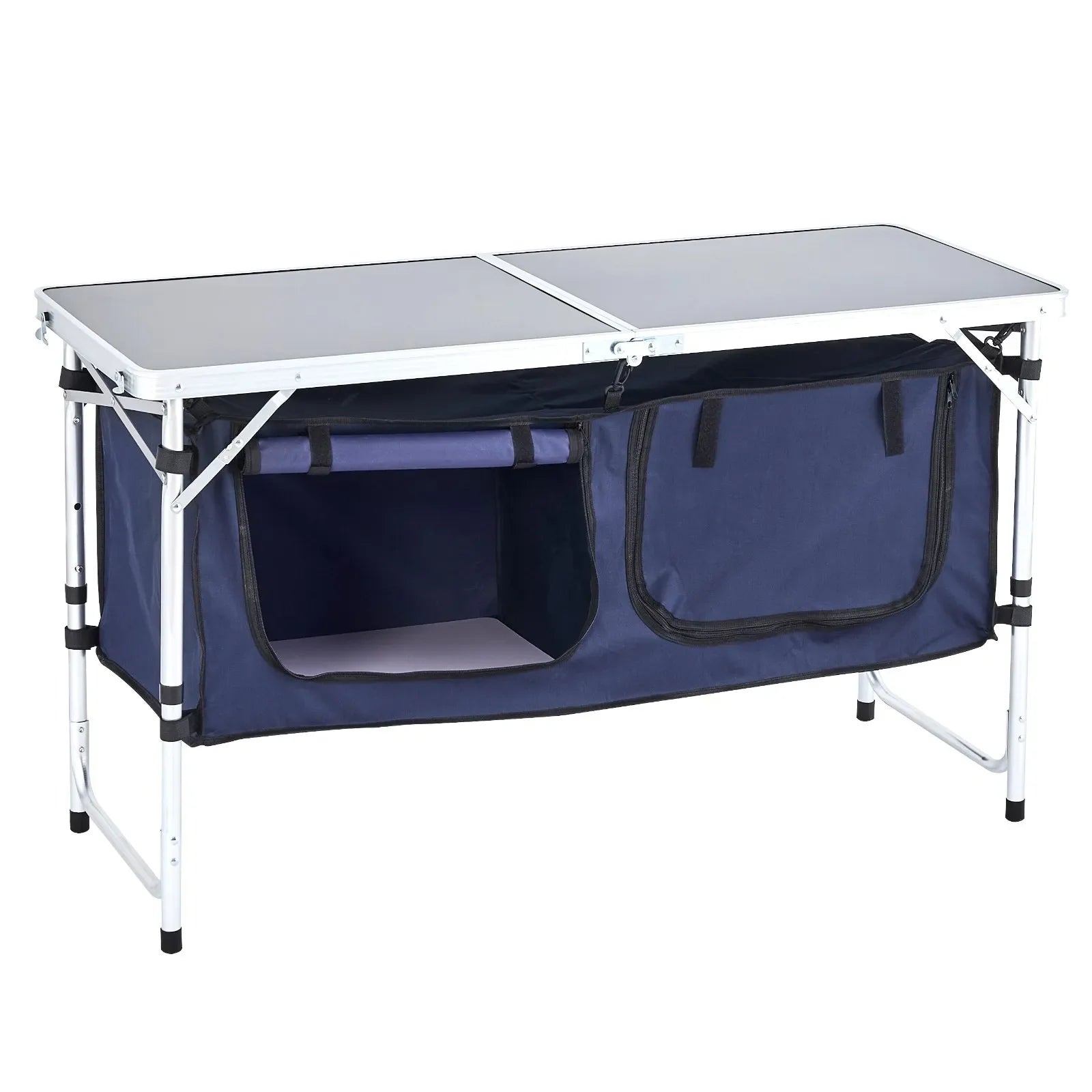 VEVOR Camping Kitchen Table Folding Portable Cook Station 3 Adjustable Heights