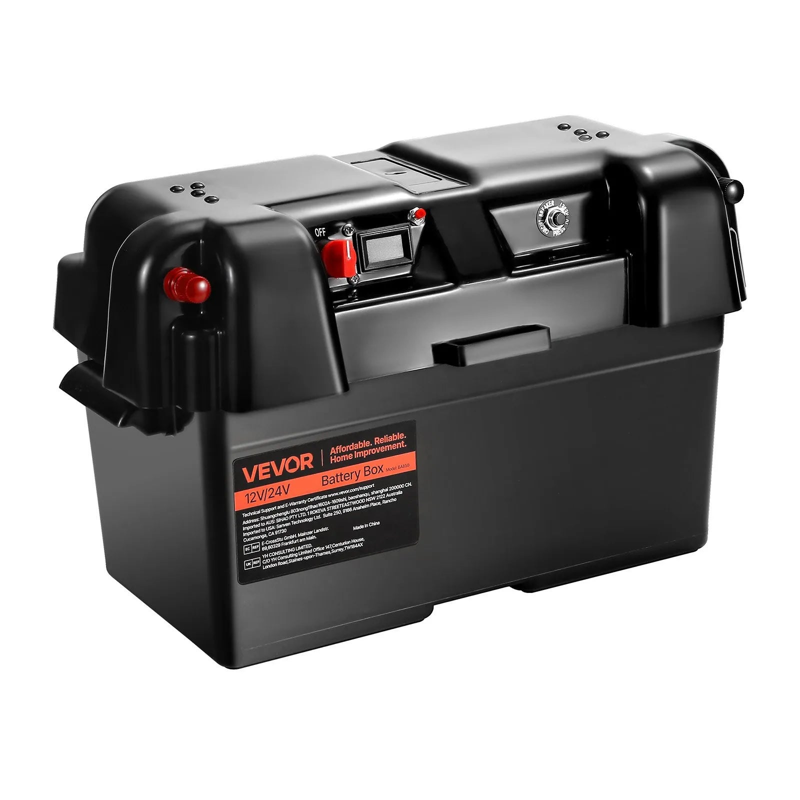 VEVOR Battery Box Group 24/27 Smart Battery Box 12V/24V/36V for Trolling Motor