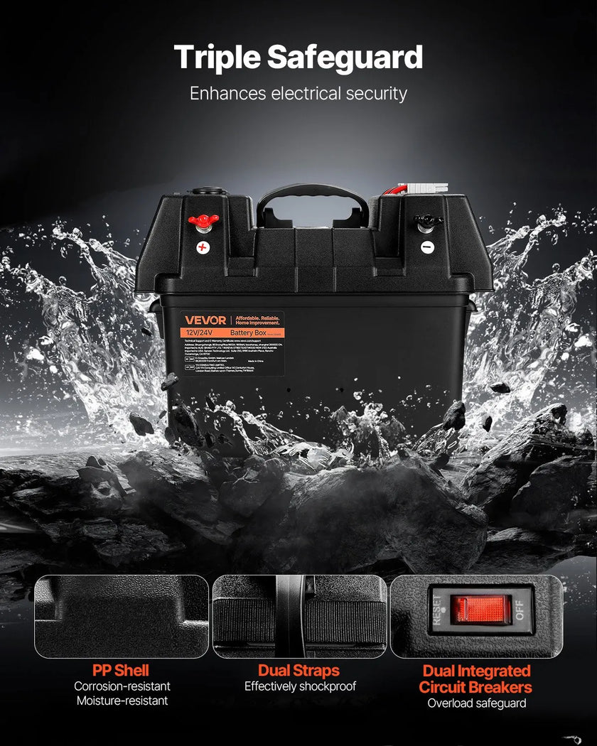 VEVOR Battery Box Group 24/31 Smart Battery Box 12V/24V/36V for Trolling Motor