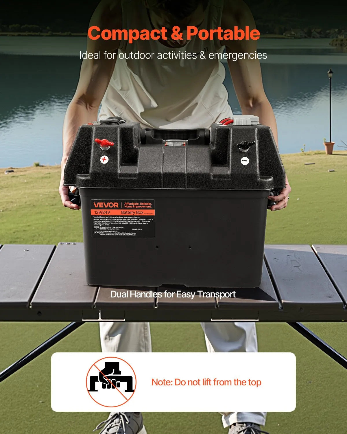 VEVOR Battery Box Group 24/31 Smart Battery Box 12V/24V/36V for Trolling Motor