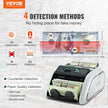 VEVOR Money Counter Machine, Bill Counter with UV, MG, IR and DD Counterfeit Detection, USD & EUR Cash Counting Machine with Large LCD & External Display for Small Business?Not applicable to Canadian dollars