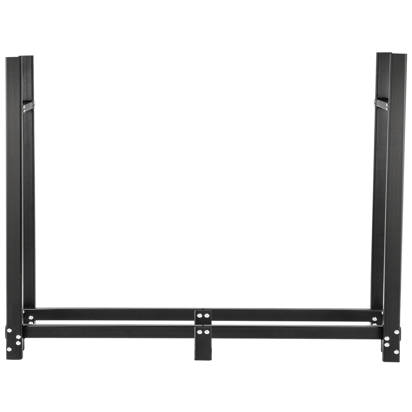 VEVOR Firewood Log Rack, 8ft Firewood Rack Outdoor, Black Firewood Rack stand, Steel Outdoor Wood Rack, Firewood Log Holder with Load Capacity 1300lbs, Firewood Rack with Cover & Fireplace Tool Set