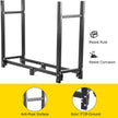VEVOR Firewood Log Rack, 8ft Firewood Rack Outdoor, Black Firewood Rack stand, Steel Outdoor Wood Rack, Firewood Log Holder with Load Capacity 1300lbs, Firewood Rack with Cover & Fireplace Tool Set