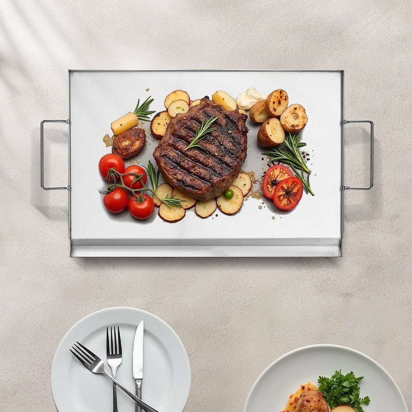 VEVOR 23x16 in Flat Top Griddle Stainless Steel Universal BBQ Grill Pan Cookware