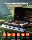 VEVOR 22x16 in Flat Top Griddle Carbon Steel Universal BBQ Grill Pan Cookware