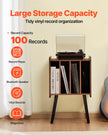 VEVOR Record Player Stand 2-Tier Wood Vinyl Record Stand up to 100 Albums Brown