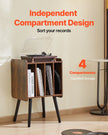 VEVOR Record Player Stand 2-Tier Wood Vinyl Record Stand up to 100 Albums Brown
