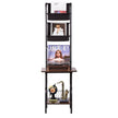 VEVOR 5 Tiers Record Player with LED Light & USB Ports Metal Vinyl Shelf Black