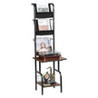 VEVOR 5 Tiers Record Player with LED Light & USB Ports Metal Vinyl Shelf Black