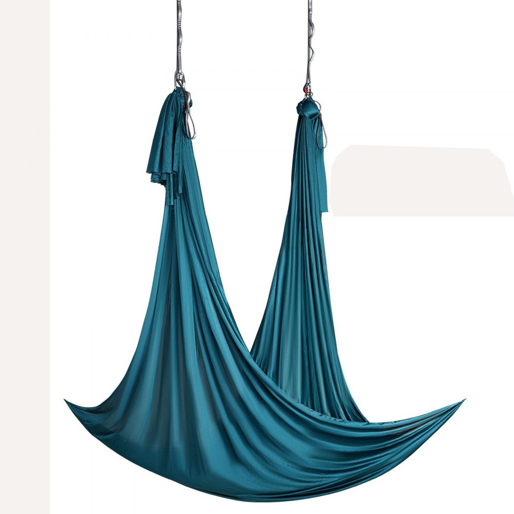 VEVOR Aerial Yoga Hammock & Swing, 5.5 Yards, Aerial Yoga Starter Kit with 100gsm Nylon Fabric, Full Rigging Hardware & Easy Set-up Guide, Antigravity Flying for All Levels Fitness Bodybuilding, Green
