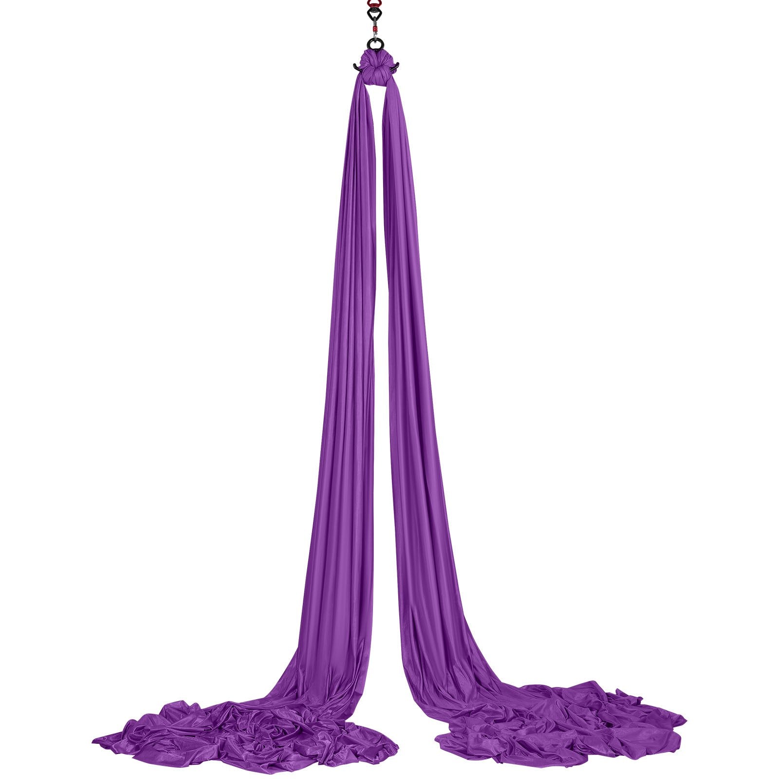 VEVOR Aerial Silk & Yoga Swing, 8.7 Yards, Aerial Yoga Hammock Kit with 100gsm Nylon Fabric, Full Rigging Hardware & Easy Set-up Guide, Antigravity Flying for All Levels Fitness Bodybuilding, Purple
