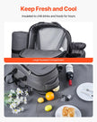 VEVOR Beach Picnic Backpack Bag for 2 Person with Cooler Compartment Grey