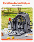 VEVOR Beach Picnic Backpack Bag for 2 Person with Cooler Compartment Grey